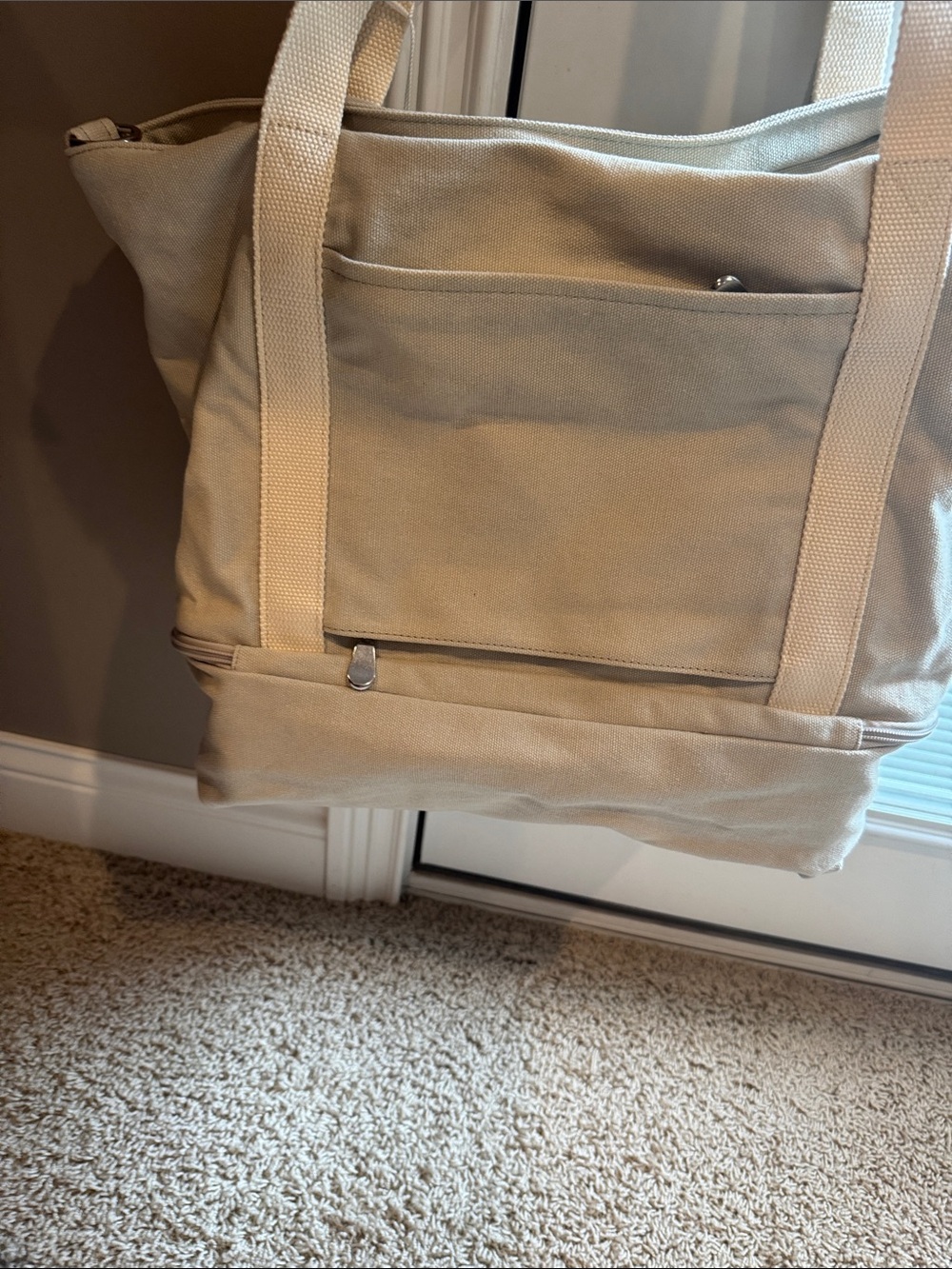 Lo & Sons Canvas Weekender Duffel Bag in Light Beige - Picture 9 of 13
